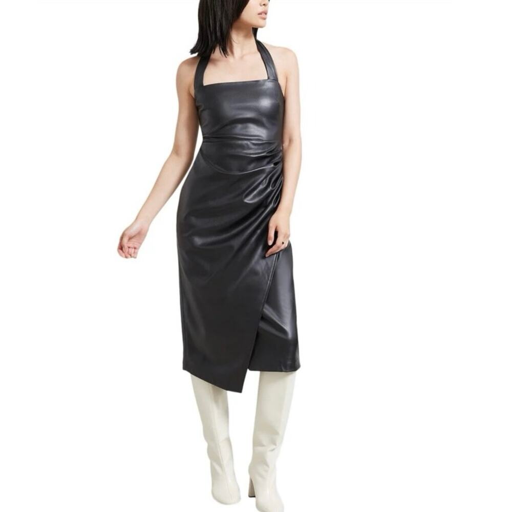 MODERN CITIZEN LENU‎ SQUARE NECK HALTER TOP Size Medium Black
